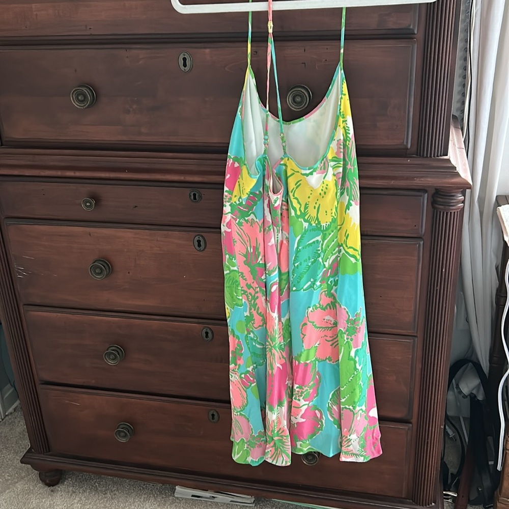Lilly Pulitzer Pink, Green & Yellow Floral Mini Dress - Picture 3 of 3